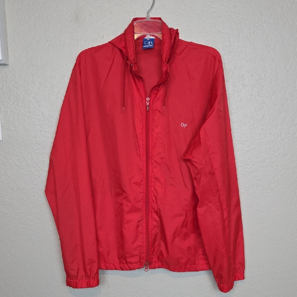 Vintage OP Men's Red Windbreaker Size L